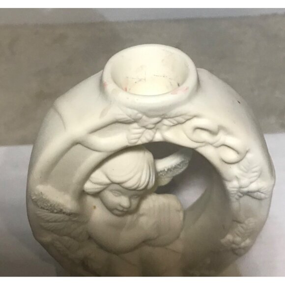 JOY Candle Holders Set Of 3 Angel Cherub Bisque - Picture 6 of 16